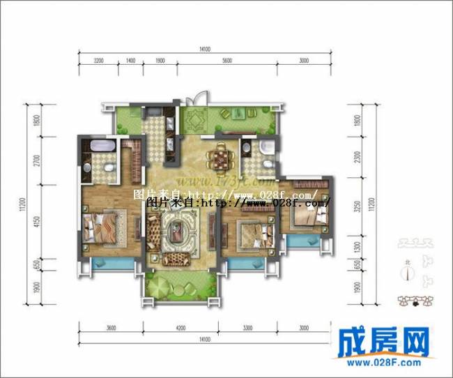 锦城南府户型图,点击放大