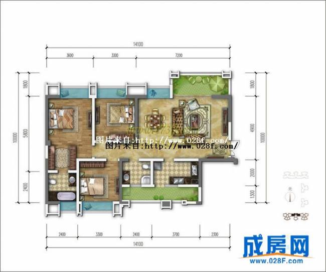 锦城南府户型图,点击放大