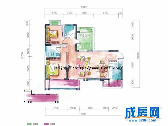 宏达世纪丽景户型图,点击放大