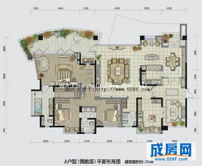 麓山国际社区高层豪宅茵特拉肯户型图,点击放大