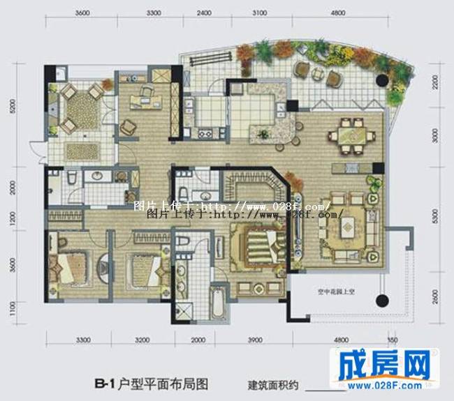 麓山国际社区高层豪宅茵特拉肯户型图,点击放大