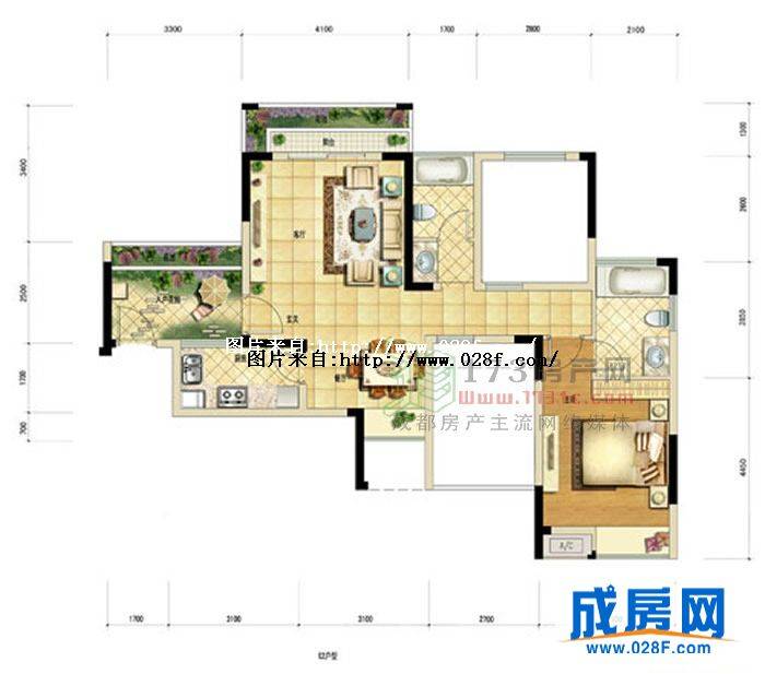 中森光华1号户型图,点击放大