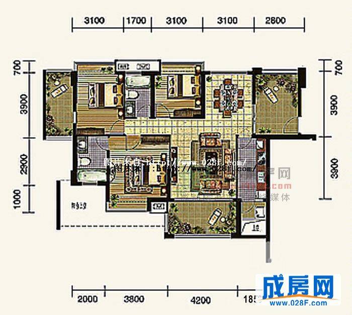 四季豪廷户型图,点击放大