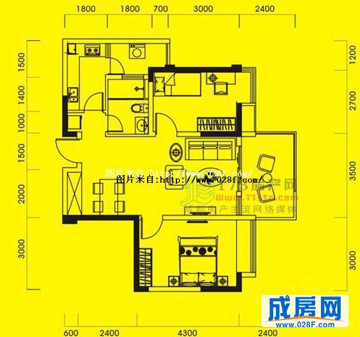 交大万通格外户型图,点击放大
