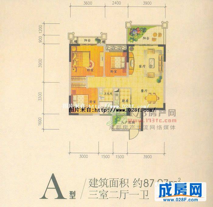 中华名园3波西卡诺户型图,点击放大