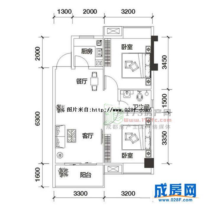 浅水80俊户型图,点击放大