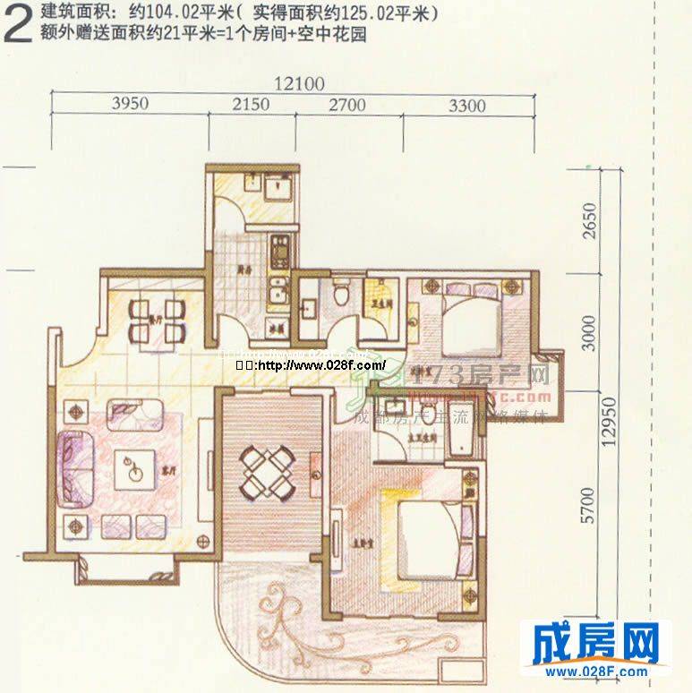 领馆区1号户型图,点击放大